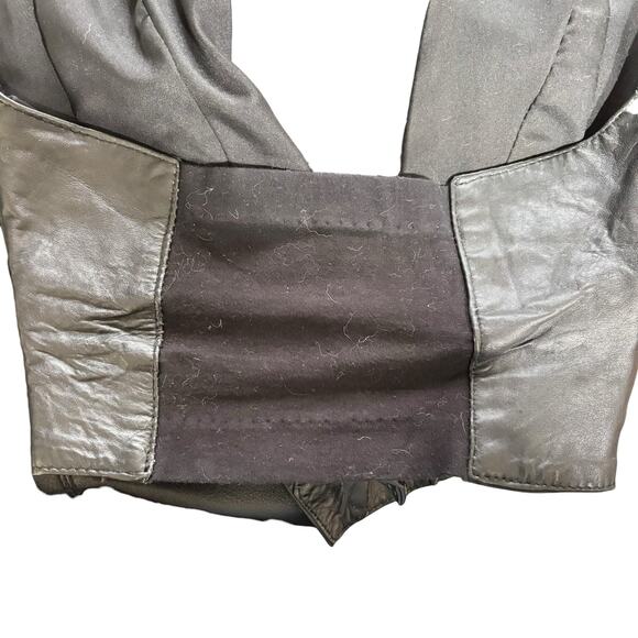 Wilson Leather Black Halter Vest Biker Crop Vintage 90s Small - Picture 4 of 6